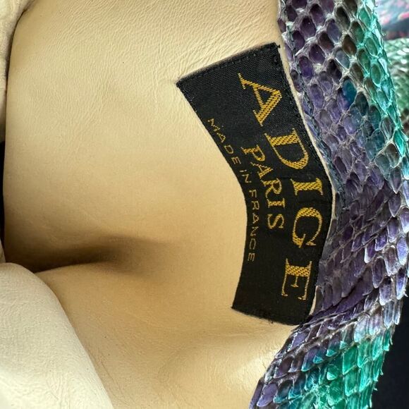 Vintage Snakeskin Adige Paris Heeled Ankle Boots Size 4 - Picture 3 of 7